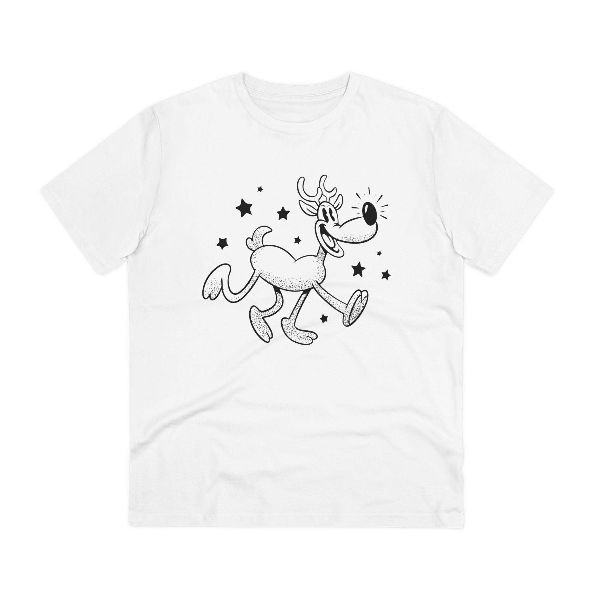 Unisex T-Shirt mit lustigem Rentier Cartoon – Weihnachten