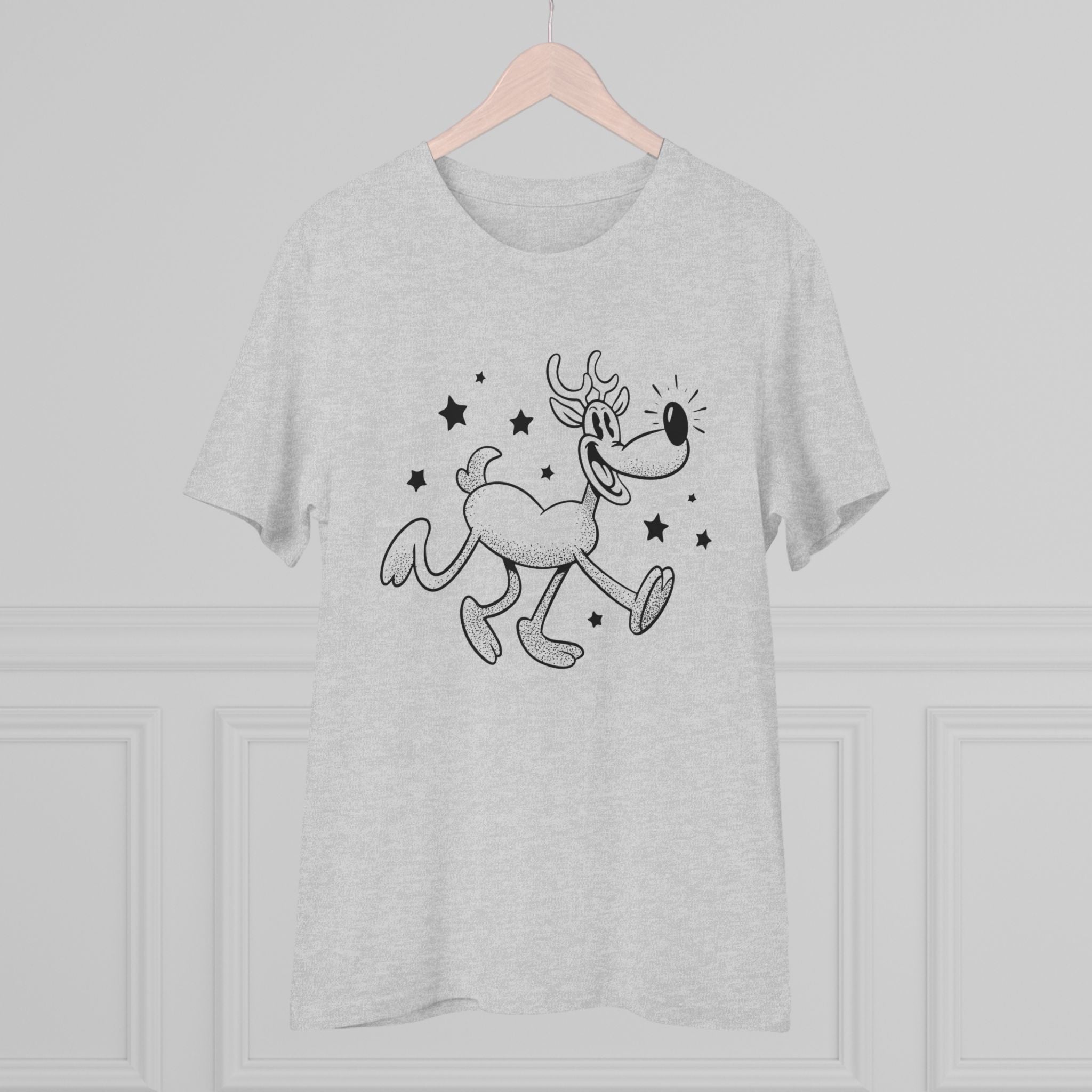 Unisex T-Shirt mit lustigem Rentier Cartoon – Weihnachten