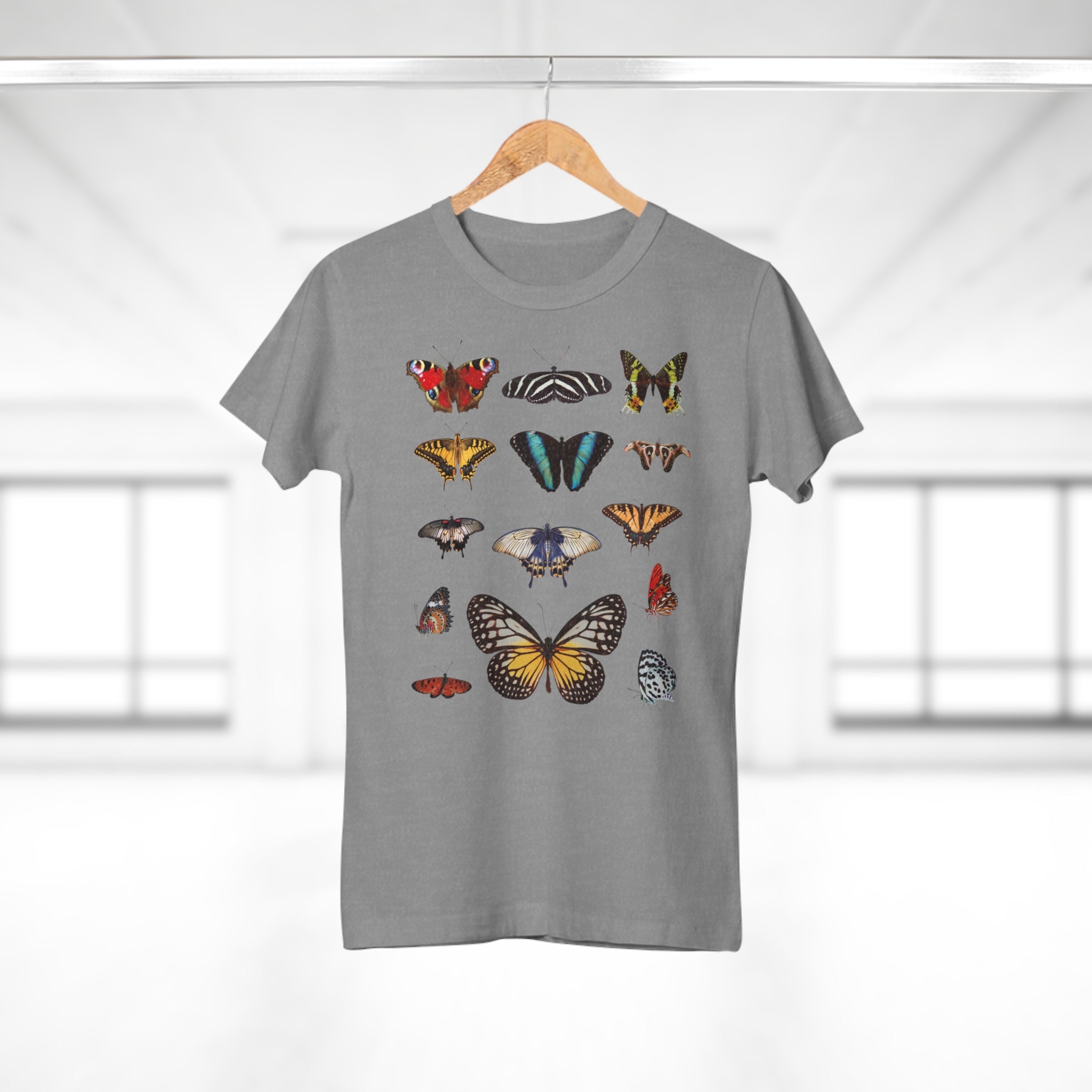 Schmetterling Vintage T-Shirt für Damen, mit verschiedenen Schmetterlingsarten