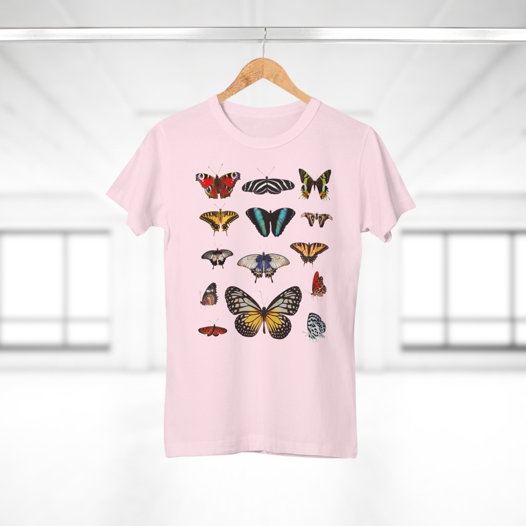 Schmetterling Vintage T-Shirt für Damen, mit verschiedenen Schmetterlingsarten