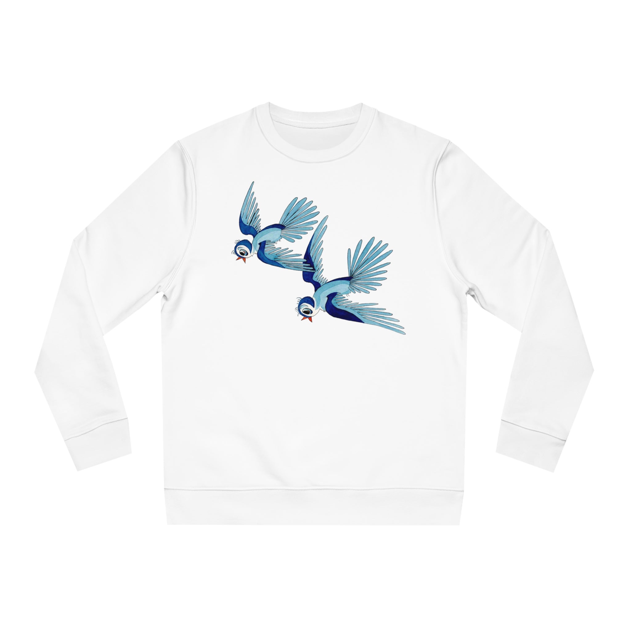 Unisex Sweatshirt mit handgezeichnetem Vogelmotiv – Nachhaltig & Stilvoll