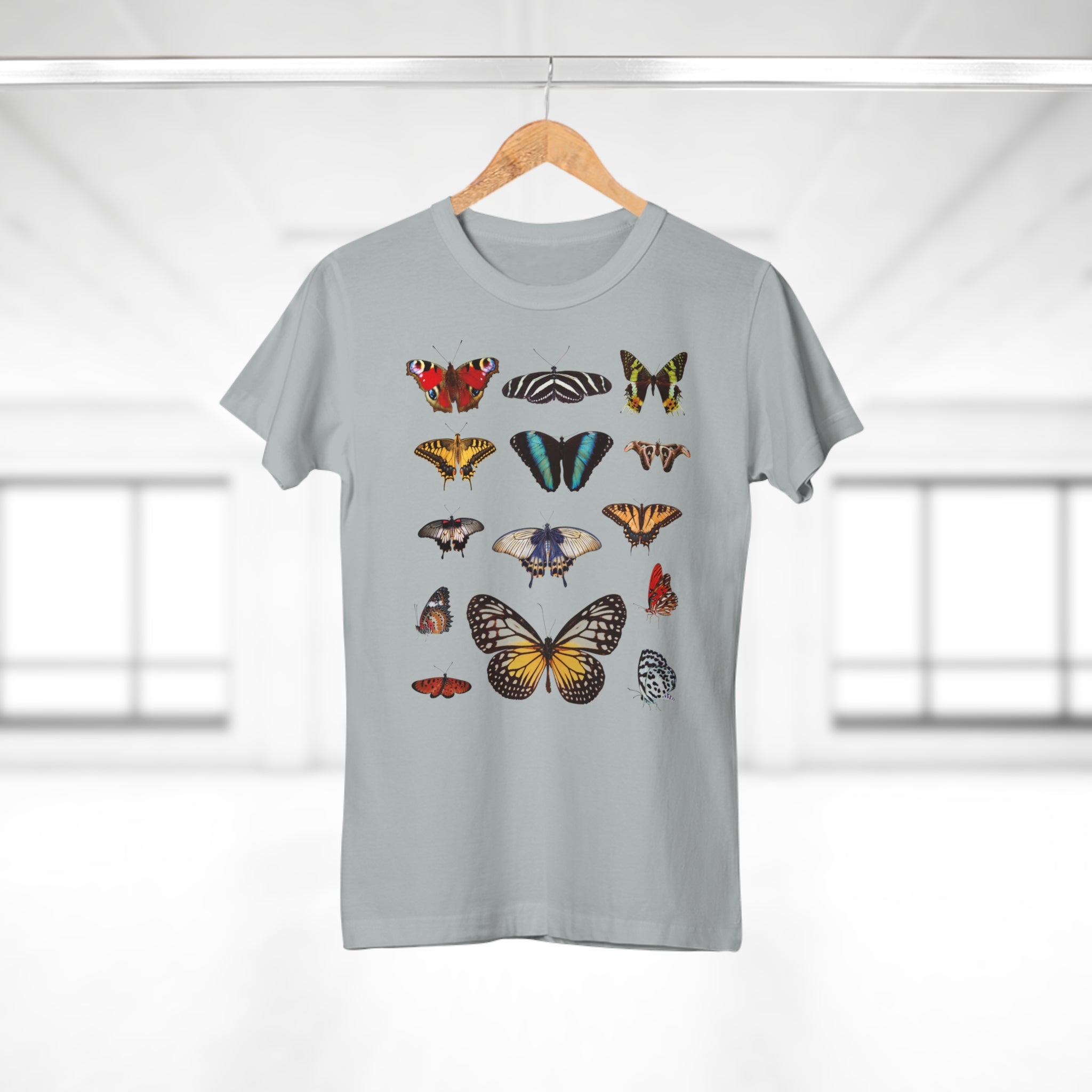 Schmetterling Vintage T-Shirt für Damen, mit verschiedenen Schmetterlingsarten