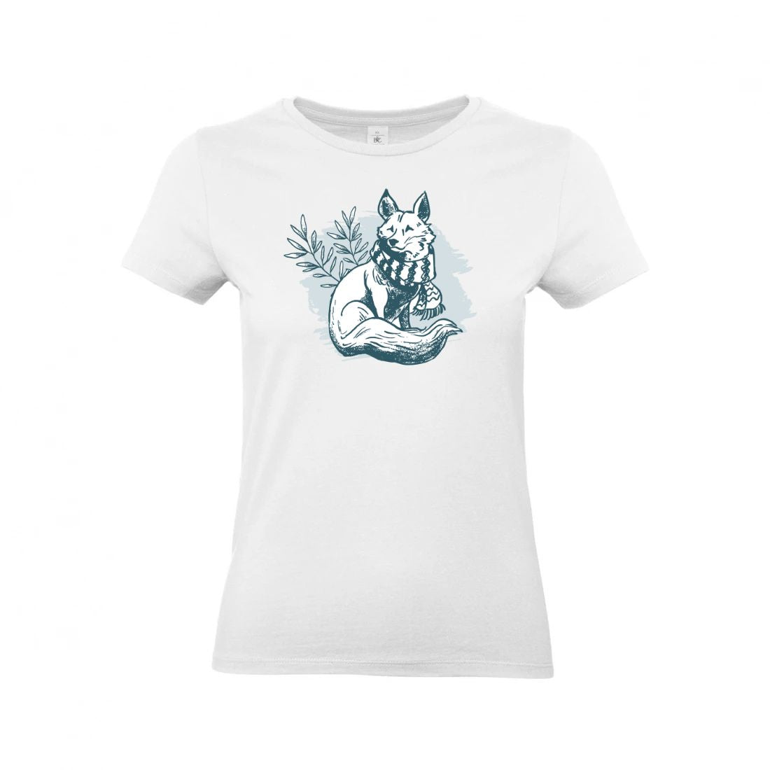 Damen T-Shirt mit Fuchs-Motiv – Cottagecore Winterdesign