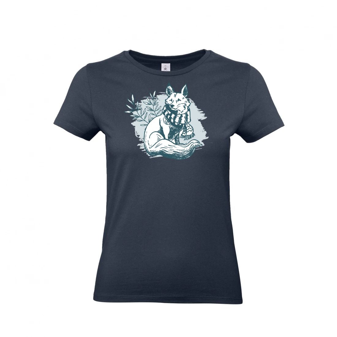 Damen T-Shirt mit Fuchs-Motiv – Cottagecore Winterdesign